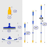 ITTAR Grout & Scrub Brush Combo, Floor Scrubber with Long Handle, Multi-Purpose Stiff Bristles Cleaning Brush Set for Tile, Grout, Deck, Kitchen, Shower Floor (2 Pcs)