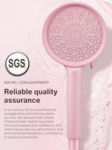 Cobbe Filtered Shower Head with Handheld, High Pressure 6 Spray Mode Showerhead with Filters, Water Softener Filters Beads for Hard Water - Remove Chlorine - Reduces Dry Itchy Skin, Pink