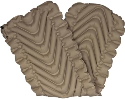 KLYMIT Insulated Static V Inflatable Sleeping Pad | Comfortable, Lightweight, Easy to Inflate, Portable Air Bed Mattress for Camping, Backpacking and Hiking — Coyote Sand