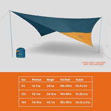 Kelty Noah’s Tarp Sun Shelter and Multi-Use Awning Rainfly, Portable Canopy UV Protection, Waterproof + Durable, 3 Sizes for Customized Pitch