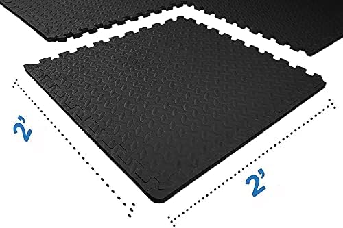BalanceFrom Puzzle Exercise Mat with EVA Foam Interlocking Tiles for MMA, Exercise, Gymnastics and Home Gym Protective Flooring, Multiple Sizes and Colors