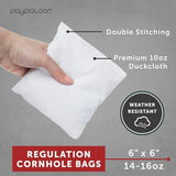 Play Platoon Cornhole Bags Weather Resistant- Set of 8 Regulation Bean Bags for Tossing- Official Professional Size & Weight Corn Hole Bags Two Color All Weather Cornhole Beans Bag Set with Tote Bag