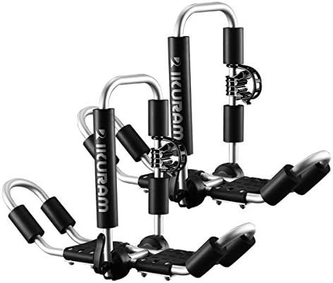 Kayak Roof Rack, Aluminum Kayak Carrier Folding J-Style Universal 4-in-1 Multifunction for Canoe, SUP, Kayaks, Surfboard Rooftop Mount on SUV, Car and Truck Crossbars