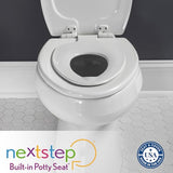 Mayfair NextStep2 Toilet Seat with Built-In Potty Training Seat, Slow-Close, Removable that will Never Loosen, Elongated, White