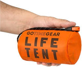 Go Time Gear Survival Life Tent • 2 Person Mylar Emergency Shelter Tube Tent + Paracord • All-Weather Protection for Camping, Hiking, & Survival Kits • Includes Emergency Whistle