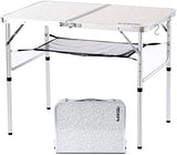 Folding Camping Table, 36''L x24''W Camp Aluminum Table with Adjustable Height Legs, Indoor Outdoor Lightweight Portable Folding Dining Table for Camp Picnic Beach BBQ Cooking 3Ft（2 Heights 15"/28"）