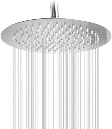 NearMoon Rain Shower Head, Ultra-Thin Design-Pressure Boosting, Awesome Some Experience, High Flow Stainless Steel Rainfall Head (10 Inch, Brushed Nickel)