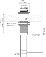 Pop up Sink Drain Stopper for Bathroom Vessel Vanity Sink Art Basin Brushed Nickel, Small Cap with Overflow, Metal Pop up Drain Strainer with Detachable Basket Stopper