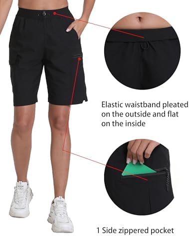 Rrosseyz Women's Hiking Cargo Shorts with Pockets Quick Dry Athletic Gym for Women Exercise Lounge