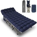 YELLOW JACKET Folding Camping Cot for Adults,600LBS Max Load,28" Wide Sleeping Cot with Removable Thick Mattress Portable Foldable Camping Bed with Carry Bag for Camp,Home,Office,Travel,Blue