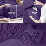 Utopia Bedding Queen Sheet Set – 4 Piece Bed Sheets for Queen Size Bed, Soft and Breathable Microfiber, Includes 1 Fitted Sheet, 1 Flat Sheet and 2 Pillowcases (Egg Plant)