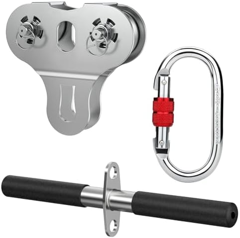 Zipline Pulley, 304 Stainless Steel Tandem Speed Double Pulley for 1/4 5/16 3/8 Cable Backyard Zipline, Hauling, Rigging and Commercial Purposes