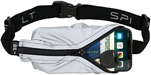 SPIbelt Original Pocket Running Belt for Women Men, Phone Holder for Running, Running Fanny Pack, Holder for Phone, Running Waist Pack, Expandable, Adjustable. Reflective with Black Zipper