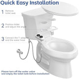 Bidet Attachment for Toilet, Self-Cleaning Dual Retractable Nozzles Bidet, Non-Electric Adjustable Water Pressure for Hygienic Rear & Feminine Wash, Easy Installation Ultra-Slim (Black)