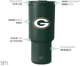 Simple Modern Officially Licensed NFL Green Bay Packers 30 oz Tumbler with Flip Lid and Straws | Insulated Cup Stainless Steel | Gifts for Men Women | Trek Collection | Green Bay Packers