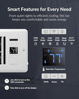 Super Quiet Register Booster Fan for 4" x 10" Register Holes, Smart Register Vent with Dual Intelligent Thermostat and WIFI App Control, Heating Cooling AC Vent Fan (White)