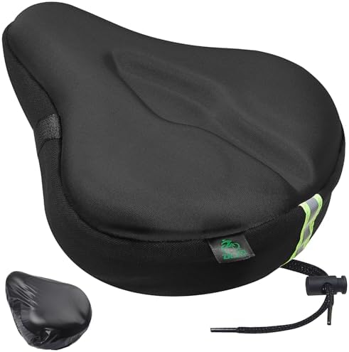 Zacro Bike Seat Cushion - Gel Padded Bike Seat Cover for Men Women Comfort, Extra Soft Exercise Bicycle Seat Compatible with Peloton, Outdoor & Indoor Bike Saddles