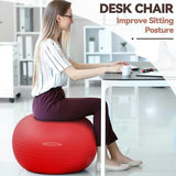 Anti-Burst and Slip Resistant Exercise Ball - Yoga, Fitness, Birthing Ball With Quick Pump, 2,000-Pound Capacity, Multiple Colors and Sizes