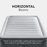 INTEX Twin Size Air Mattress, 18in Height, Built-in Pump, Dura-Beam Deluxe Comfort-Plush - Portable Inflatable Blow-up Bed for Camping, Travel, Guests