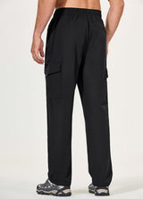 baleaf Men's Hiking Pants Water Resistant Cargo Quick Dry Travel Elastic Waist with Zip Pockets UPF 50+ for Work Running