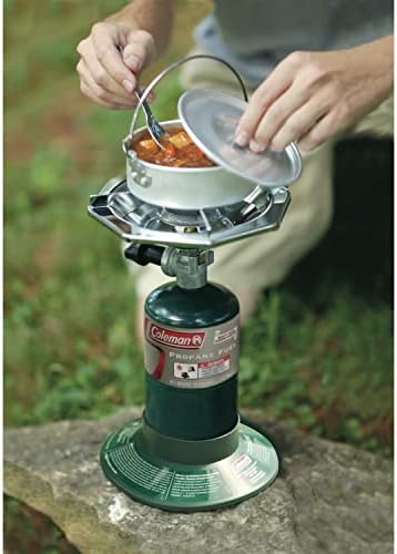 Coleman Bottletop Propane Camping Stove Portable 1-Burner Adjustable Stove with Wind Baffles Pressure Regulator and 10000 BTUs of Power; Ideal for Camping Hiking Backpacking & More