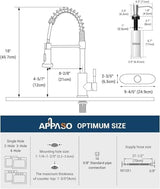 APPASO Kitchen Faucet with Soap Dispenser Brushed Nickel, Pull Down Commercial Single Handle High Arc Faucet for Sink, Stainless Steel Kitchen Faucet for Sink 2 or 4 Hole