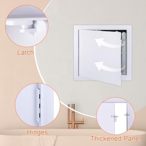 Suteck Plastic Access Panel for Drywall Ceiling 12 x 12 Inch Reinforced Plumbing Wall Access Doors Removable Hinged White