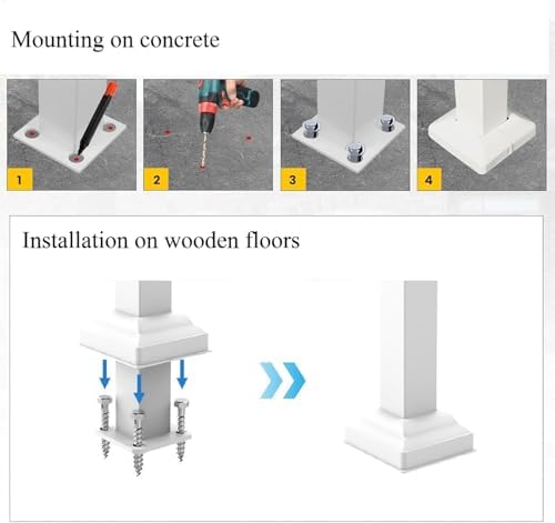Hand Rails for Outdoor Steps,3 Step Stair Handrail & Indoor Stair Railing Kit，White Railings for Outdoor Steps and Hand Rails for Seniors for Porch（2 Step White）
