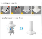 Hand Rails for Outdoor Steps,3 Step Stair Handrail & Indoor Stair Railing Kit，White Railings for Outdoor Steps and Hand Rails for Seniors for Porch（2 Step White）