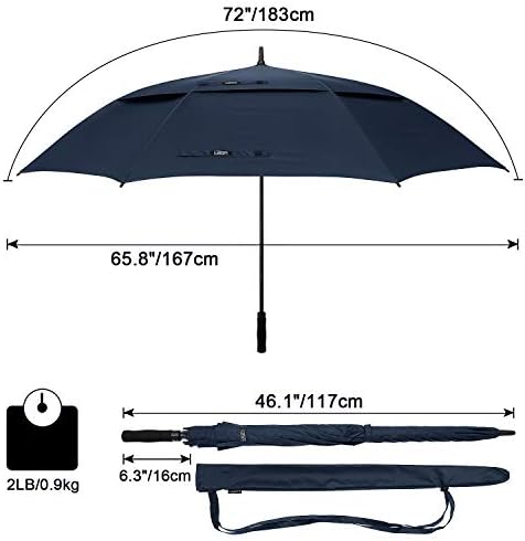 G4Free 47/54/62/68 Inch Automatic Open Golf Umbrella Oversize Extra Large Double Canopy Vented Windproof Waterproof Stick Umbrellas