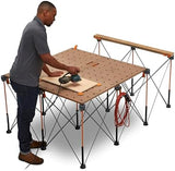 BORA Centipede CK12S 30 inch height Portable Work Stand, Includes 4 X-Cups, 4 Quick Clamps, Carry Bag, Portable Work Support Sawhorse, 4Ft x 6Ft, 30 inch work height, 4500lb weight capacity