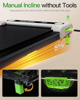 Walking Pad with Incline, Incline Treadmills for Home, 2.5 HP Under Desk Treadmill Small with Remote Control, Walking Pad Small Treadmill with LED Display