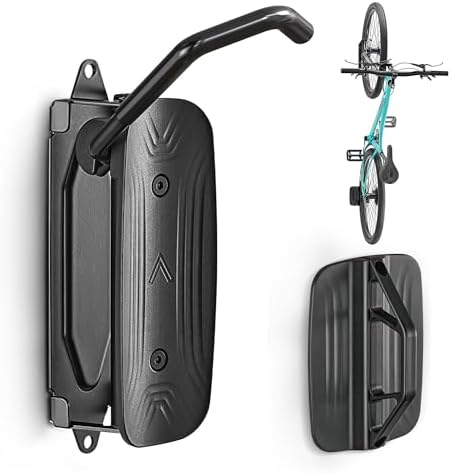 monTEK Swivel Bike Wall Mount, Bike Hangers for Garage, Space-Saving Vertical Bike Rack, Sturdy Bike Storage Rack Holds Up to 66lbs, Easy to Install, Black