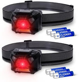 KunHe Pack 2 Red Light LED Headlamps Flashlights Headlight Bright Head Lamp for Adults Night Vision and Outdoor Camping