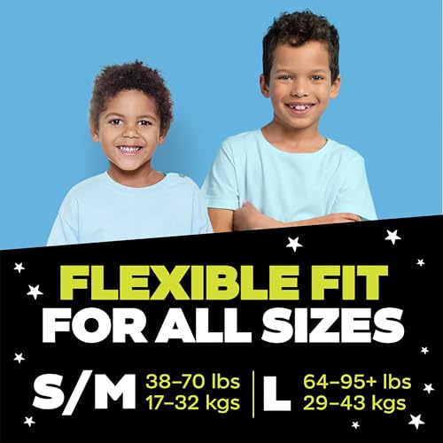 Ninjamas Boys Bedwetting Nighttime Underwear, Size S/M (38-70 lbs), 88 Count, Overnight Protection, Ultra Absorbent, Hypoallergenic