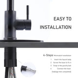 Kitchen Faucets with Pull Down Sprayer, Brushed Nickel High Arc RV Laundry Bar Commercial Sink Faucet, 1 or 3 Hole Stainless Steel Single Handle Faucets for Kitchen Sink with Deck Plate