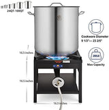 ARC Single Burner Propane Stove, 200,000BTU Cast Iron High Pressure Outdoor Propane Burner Cooker,16.5"Heavy Duty Square Stove, Great For Outdoor Cooking Turkey Fry,Seafood Boil,Homebrewing