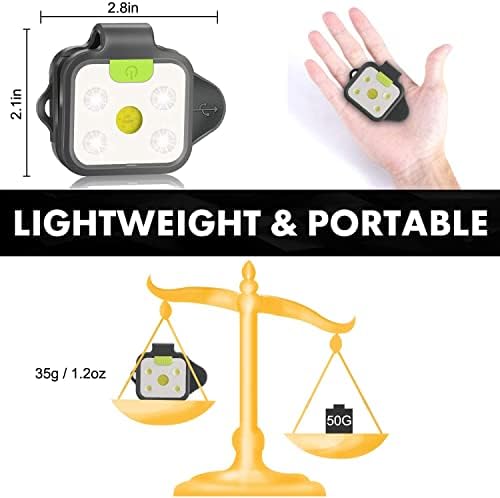 Running Light, 2Pack Reflective Safety-Light for Runners, Rechargeable LED Light, Clip On Running Lights with Runners and Joggers for Camping, Hiking, Running, Outdoor Adventure (Black)