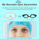 Seago Swim Goggles 2 Pack Anti-Fog Anti-UV Wide View Swimming Goggles for Kids 3-15
