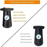 Collapsible Camping Stool with Seat Cushion & Nylon Bag, Square Portable Telescopic Stool, Lightweight Sturdy Foldable Stool for Camp Fishing Picnic, Max Load 550 lb