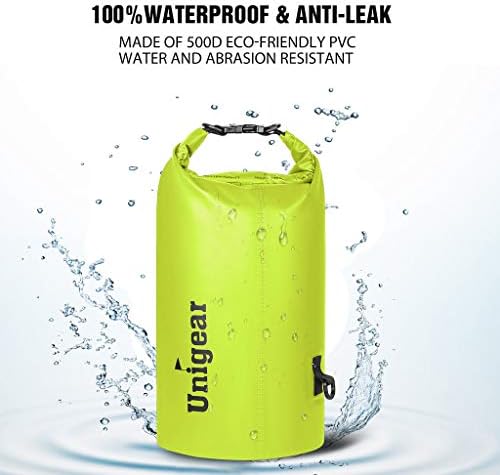 Unigear Dry Bag Waterproof, 2L/5L/10L/20L/30L/40L Floating and Lightweight Bags for Kayaking, Boating, Fishing, Swimming and Camping with Waterproof Phone Case
