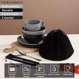 Berglander Camping Mess Kits for 2 Person, Camping Silverware Set Spoons Forks Knives, Camping Essentials Gear, Camping Accessories for Travel, Picnic, Outdoor, Easy to Carry and Clean