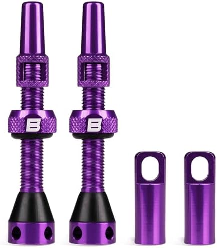 BWSHLF Tubeless Presta Valve Stem 40/44/55/60/65/80/100 mm, Super Light Alloy Presta Valve Stem Kit with Valve Core Remover Tool and Valve Stem Caps - Multiple Color and Size Options(Pair)