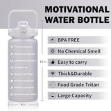 64oz,100oz,128oz Large Motivational Water Bottle with Time Marker, Leakproof & BPA Free Half Gallon Big Water Bottle with Straw Handle Tritan Frosted Water Jug for Gym,Fitness,Outdoor Sports