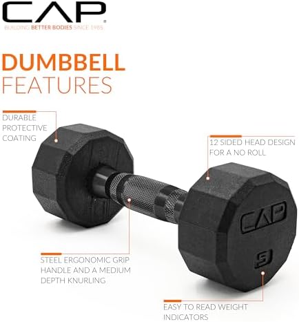 CAP Barbell Coated Dumbbell Weight | Multiple Options Pairs & Sets