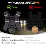 APEXUP Weighted Vest with 5lbs/10lbs/15lbs/20lbs/25lbs/30lbs Weights and Reflective Stripe, Weight Vest Men Women for Workout, Strength Training, Running