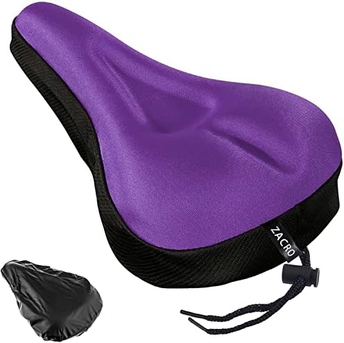 Zacro Bike Seat Cushion - Gel Padded Bike Seat Cover for Men Women Comfort, Extra Soft Exercise Bicycle Seat Compatible with Peloton, Outdoor & Indoor Bike Saddles