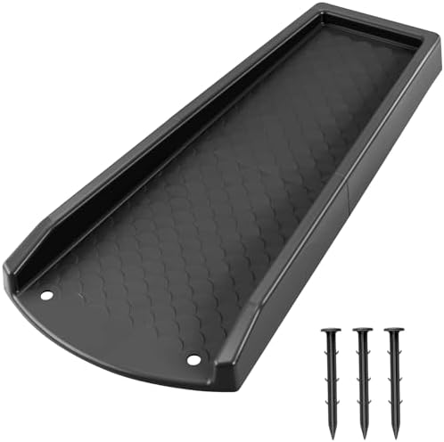 Splash Blocks for Gutters Downspouts, 24" Downspout Extensions for Rain Water Drainage, Thickened Gutter Splash Guard with Fixing Piles(1 Pack, Black)