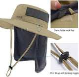 BASSDASH UPF 50+ Sun Fishing Hat Water Resistant with Detachable Neck Flap