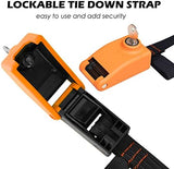 Lovinouse 2025 Upgraded 2 Pack Lockable Tie Down Strap, with 3 Stainless Steel Cables, for Lashing Locking Kayak, Bike, Surfboard, 10 Feet Each